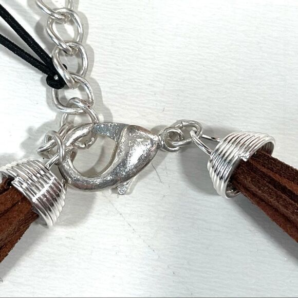 NWT Robert Lee Morris Soho Silver Brown Suede Necklace New with Tags Super Nice! - Picture 13 of 15
